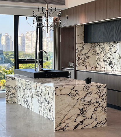 Bulgari quartz stone island counter